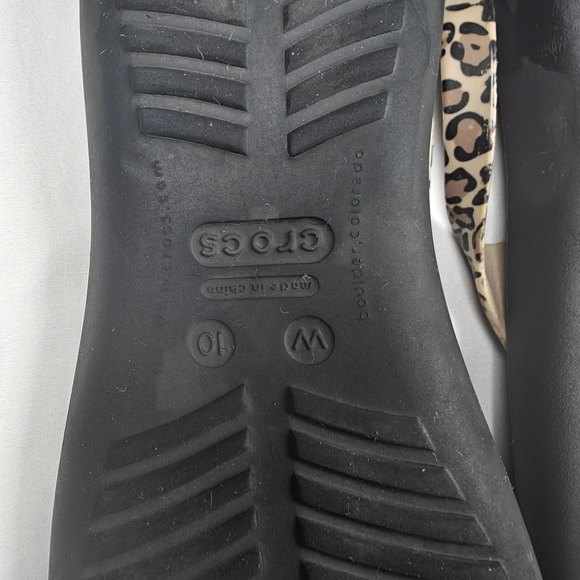 Crocs Women Serena Sexi Wild Flip Sandal Sz 10 Tan Leopard Thong Slingback Shoe - Picture 3 of 6